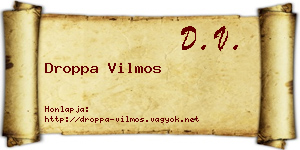 Droppa Vilmos névjegykártya
